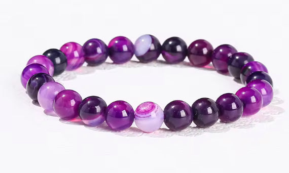 Purple Striped Agate (Dyed) Bracelet