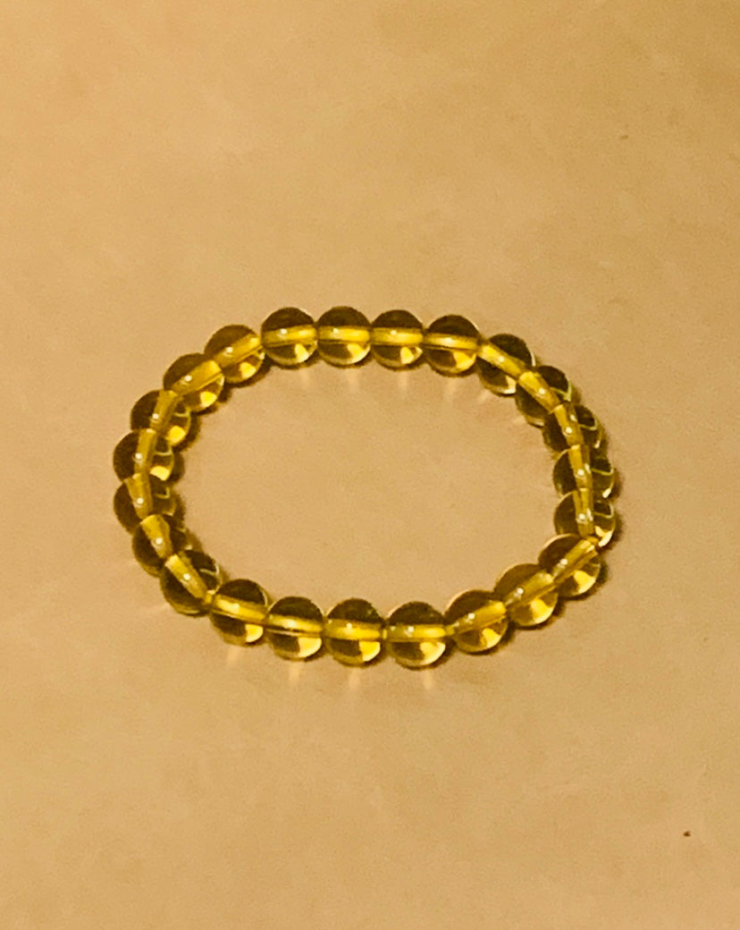 8mm Citrine Yellow Crystal Bracelet