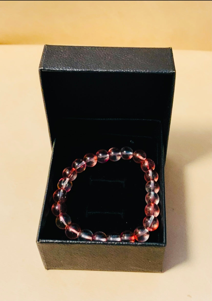8mm Translucent Red Crystal Bracelet