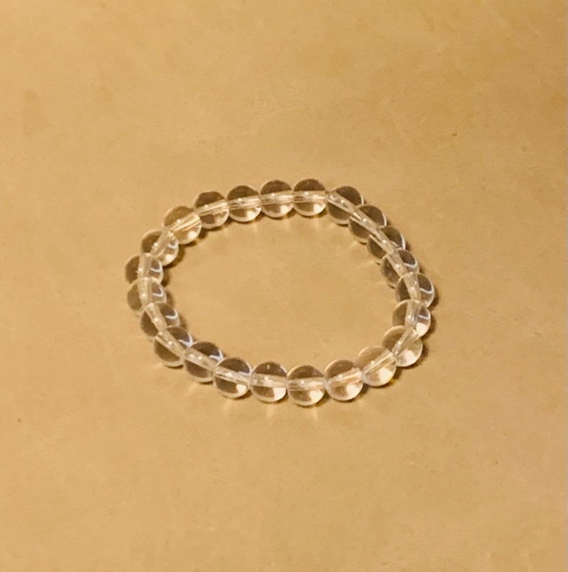 8mm Clear  Crystal Bracelet