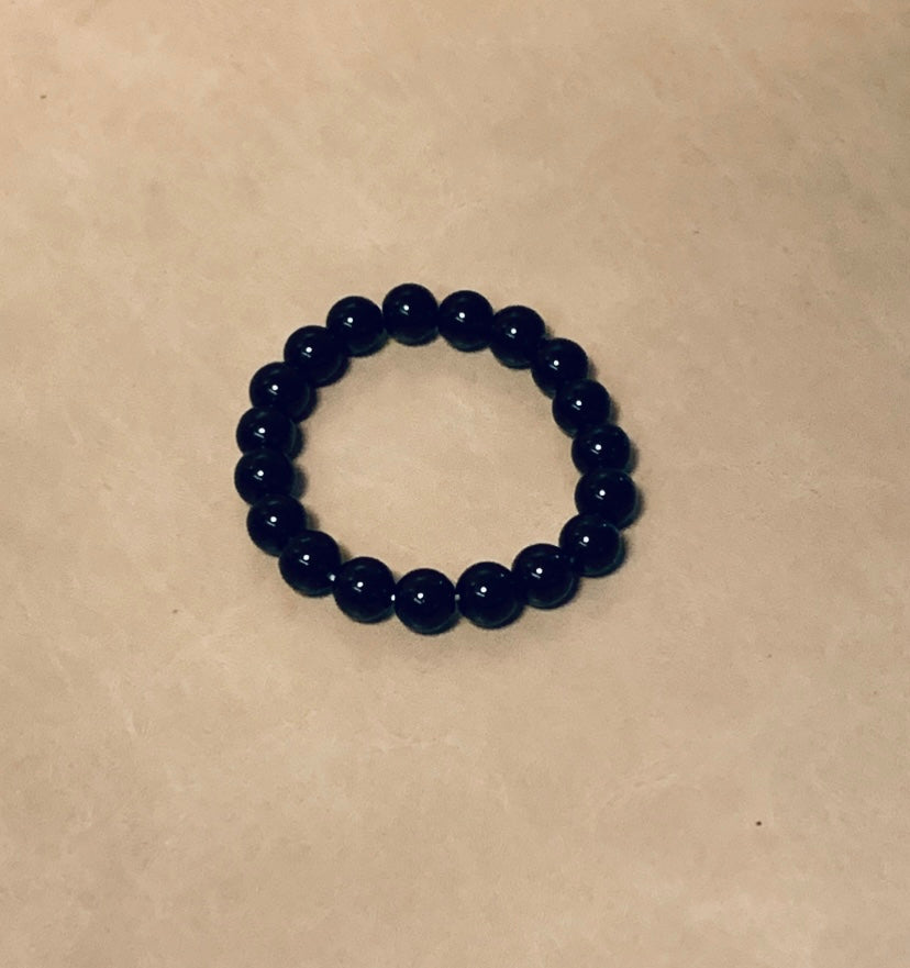 10mm Jet Black Crystal Bracelet