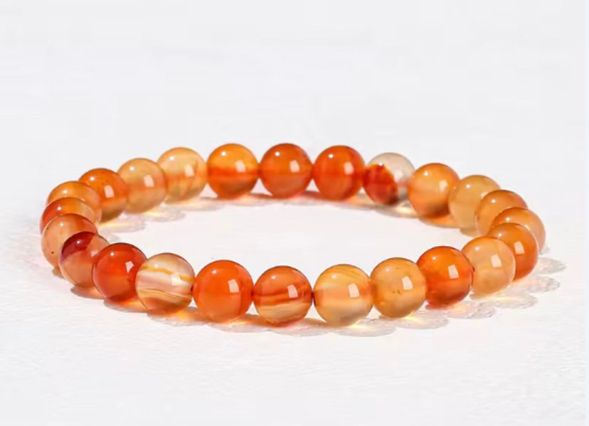 Natural  Red Agate (Carnelian) Bracelet