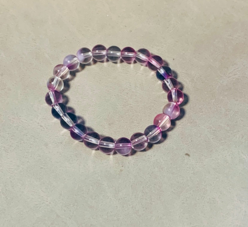 8mm Translucent Purple Crystal Bracelet