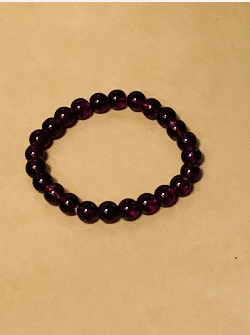 8mm Purple Crystal Bracelet