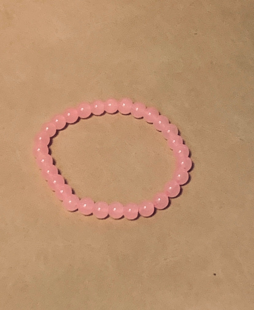 6mm Pink Crystal Bracelet