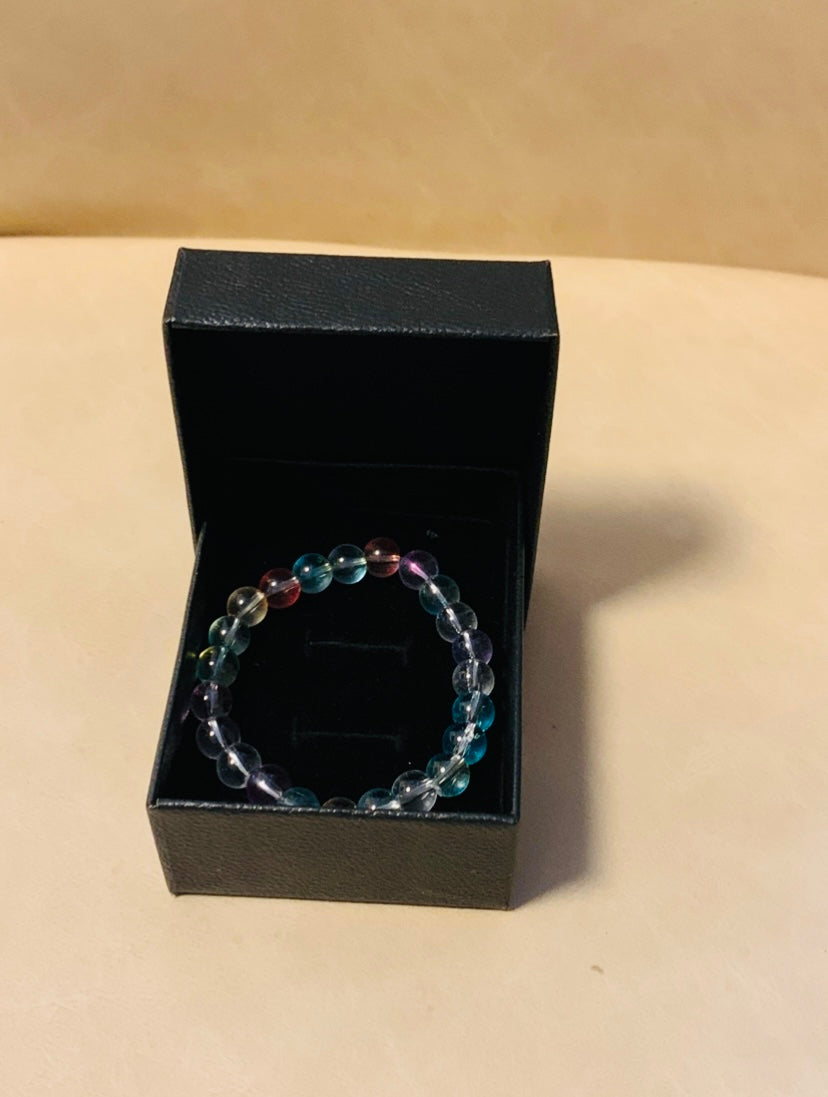 8mm Translucent Rainbow Crystal Bracelet