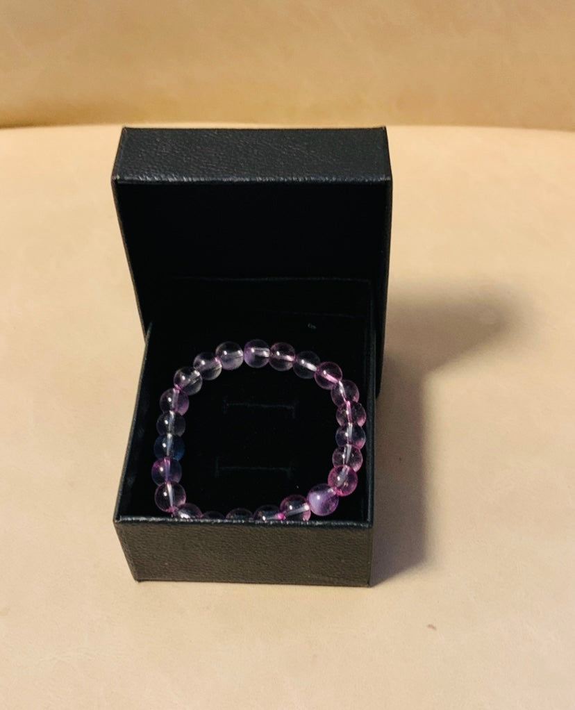 8mm Translucent Purple Crystal Bracelet