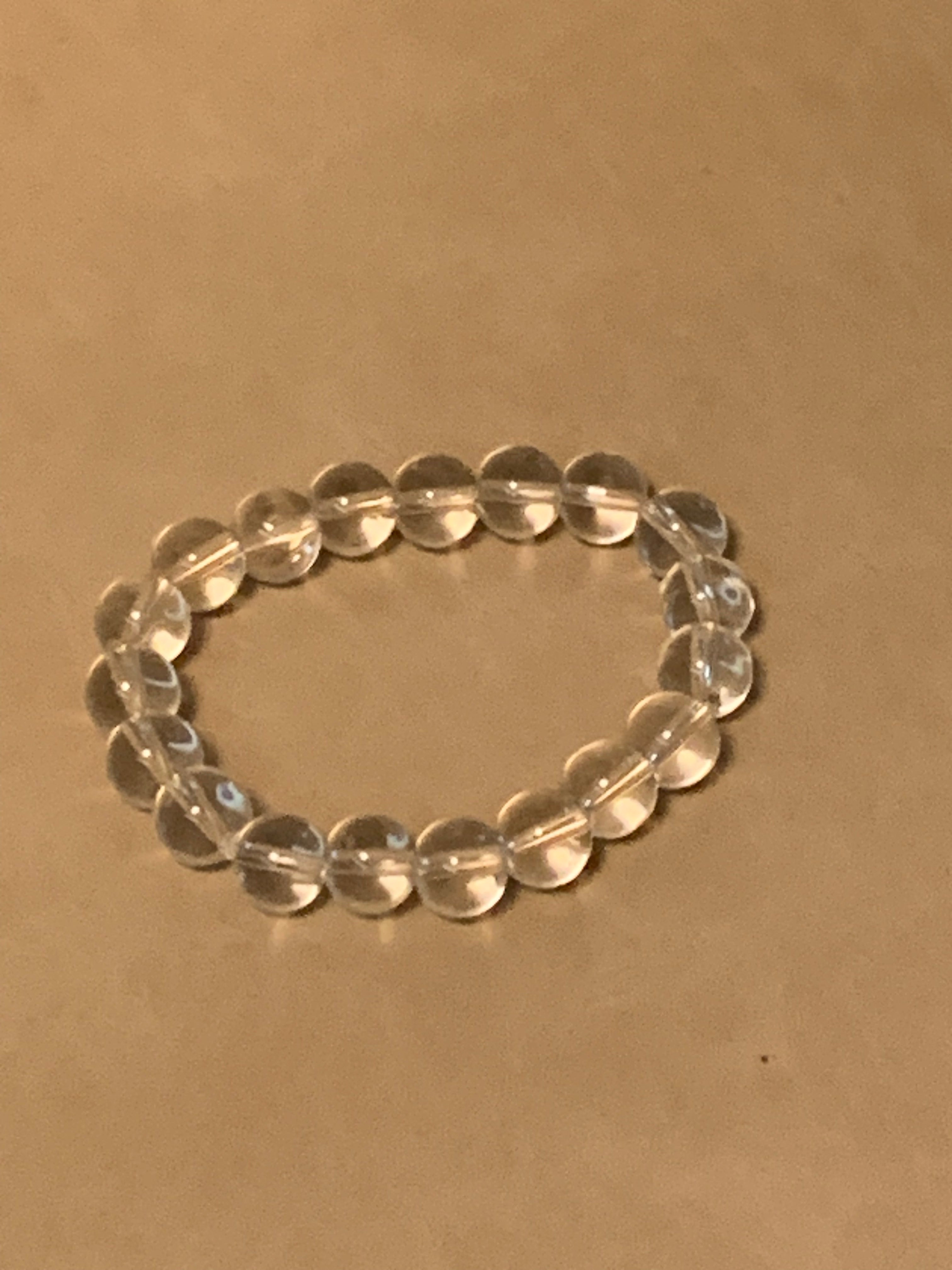 10mm Clear  Crystal Bracelet