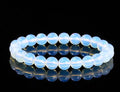 Synthetic White Opal Stone Bead Bracelet