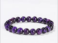 Dyed Natural Purple Tiger’s Eye Bead Bracelet
